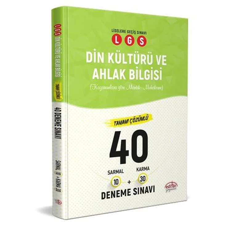 EDİTÖR 8. SINIF LGS DİN KÜLTÜRÜ VE AHLAK BİLGİSİ 10 SARMAL 30 KARMA 40 DENEME SINAVI