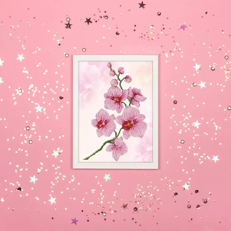 DIAMOND DOTZ DD6.034 ORCHID SPRAY 27x37 cm BONCUK TABLO KİTİ