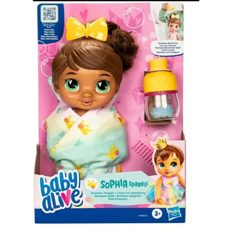 HASBRO F9120 BABY ALIVE BEBEĞİMLE ŞAMPUAN EĞLENCESİ ESMER BEBEK 3+