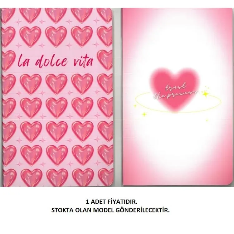 DRN GIFT ST-0203Ç 13x21 HEART SERİSİ KARTON KAPAK 48 YP. ÇİZGİLİ DEFTER - TEKLİ