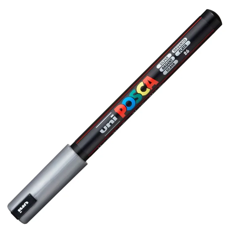 UNİ POSCA SU BAZLI POSTER MARKER 0.7 PC-1MR 0.7 GÜMÜŞ