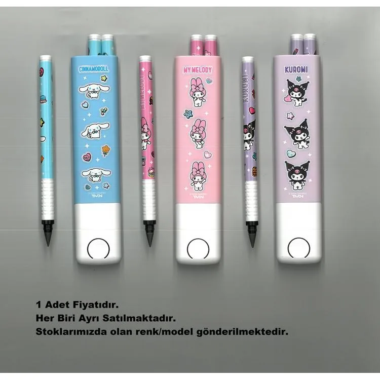 TMN 719586 KUROMI & MY MELODY&CINNAMOROLL BİTMEYEN SONSUZ KURŞUN KALEM 3'LÜ TEK SET - TEKLİ