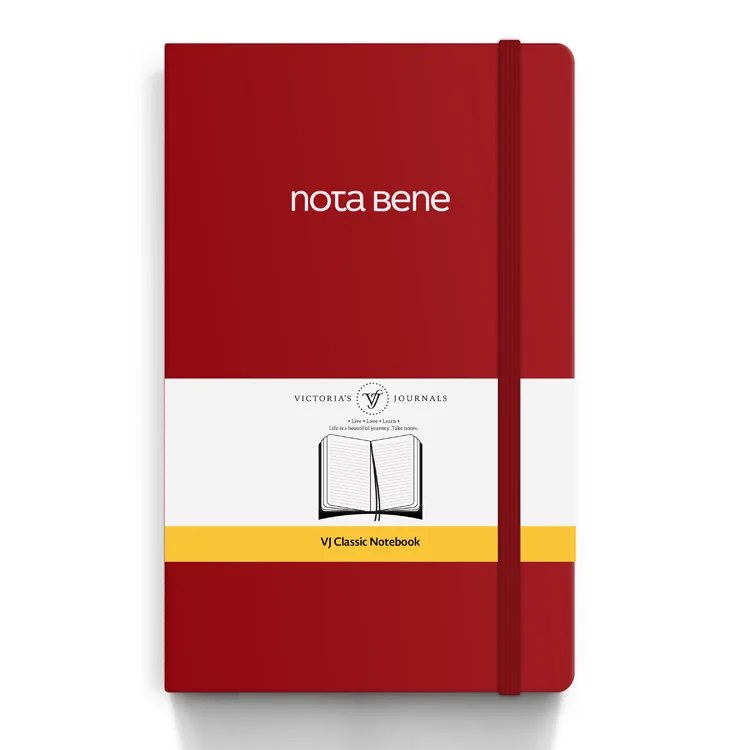 VICTORIA'S JOURNALS NOTE BENE 9229 CLASSIC NOTEBOOK ESNEK KAPAK 13x21cm 70gr.400 SYF. ÇİZGİLİ DEFTER KIRMIZI