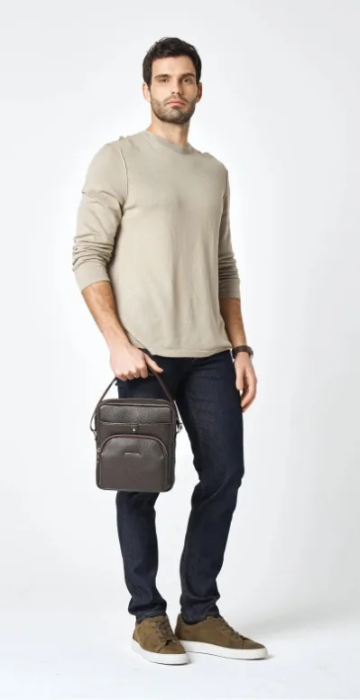 PIERRE CARDIN 01PC001431-KH 3 BÖLMELİ ASKILI SUNİ DERİ PORTFÖY ÇANTA KAHVERENGİ
