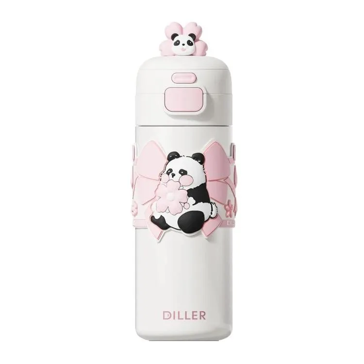 VAGONLİFE DILLER ÇELİK PİPETLİ/PİPETSİZ KULLANIM SİLİKON TUTMAÇLI EL ASKILI MATARA/TERMOS D9317 480ML