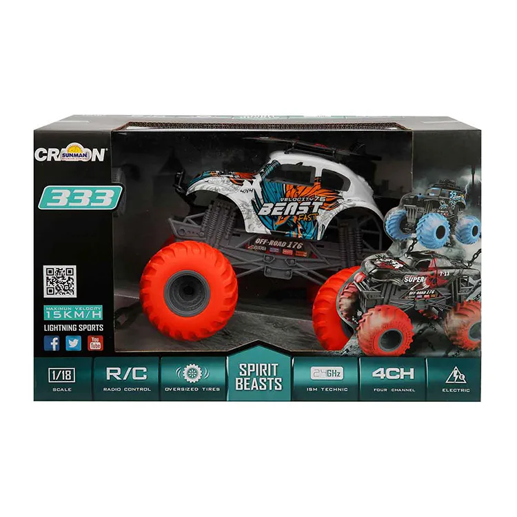 SUNMAN 333-19183B 1:18 DEV TURUNCU TEKER BEAST BEETLE USB ŞARJLI OFF-ROOD ARAÇ