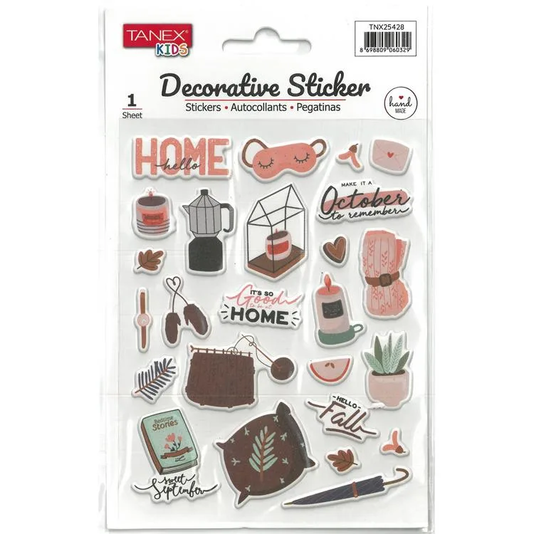 TANEX KIDS TNX-25428 DEKORATİF ETİKETLER - PUFFY EV DEKOR SERİSİ STICKER - TEKLİ