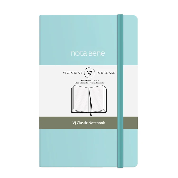 VICTORIA'S JOURNALS NOTE BENE 9240 CLASSIC NOTEBOOK SERT KAPAK 9x14cm 70gr.400 SYF. ÇİZGİLİ DEFTER TURKUAZ