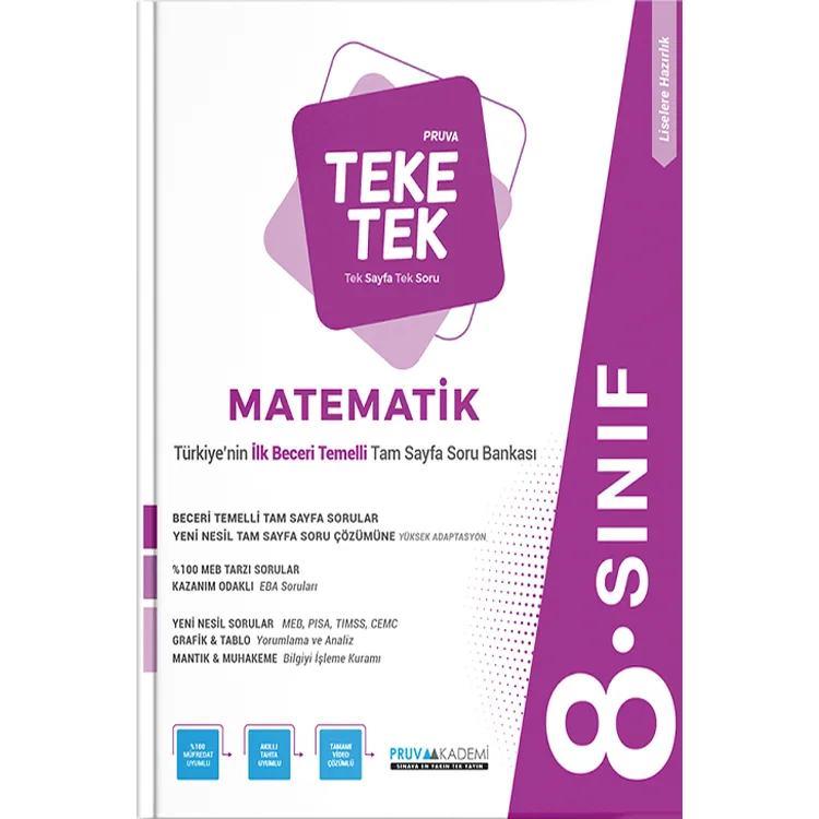 PRUVA 8. SINIF TEKE TEK MATEMATİK SORU BANKASI