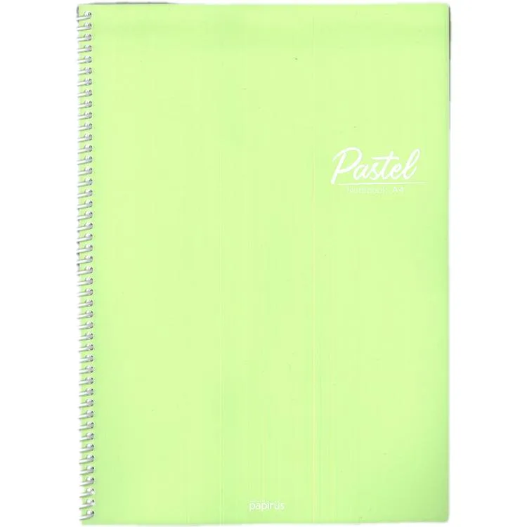 PAPİRÜS PASTEL PP. KAPAK SPİRALLİ A4 72 YP. ÇİZGİLİ DEFTER - TEKLİ
