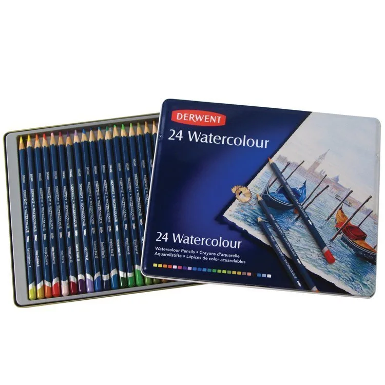 DERWENT WATERCOLOUR - SULUBOYA KALEMİ 24 RENK TENEKE KUTU