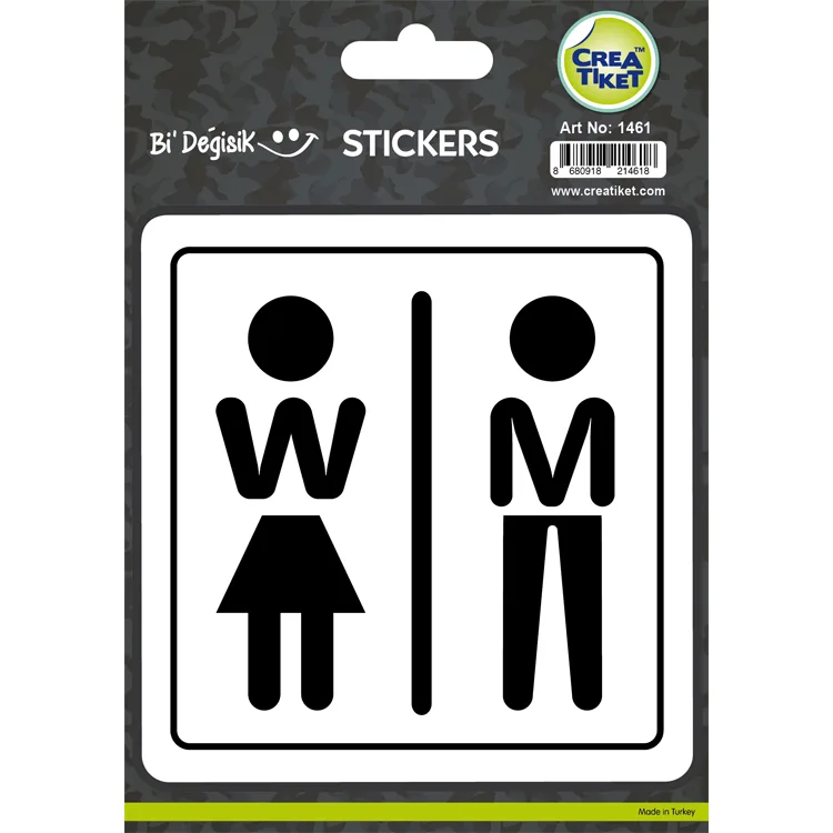 CREA Bİ' DEĞİŞİK STICKER - W/M WC İŞARETİ KADIN ERKEK 1461