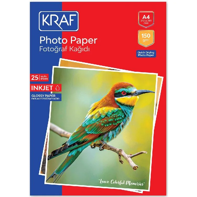 KRAF 2150 PARLAK FOTOĞRAF KAĞIDI A4 150g 25'Lİ
