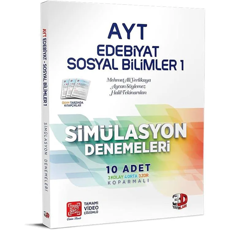 3D AYT EDEBİYAT SOSYAL BİLİMLER 1 - SİMÜLASYON 10'LU DENEMELERİ