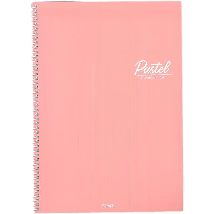 PAPİRÜS PASTEL PP. KAPAK SPİRALLİ A4 72 YP. ÇİZGİLİ DEFTER - TEKLİ