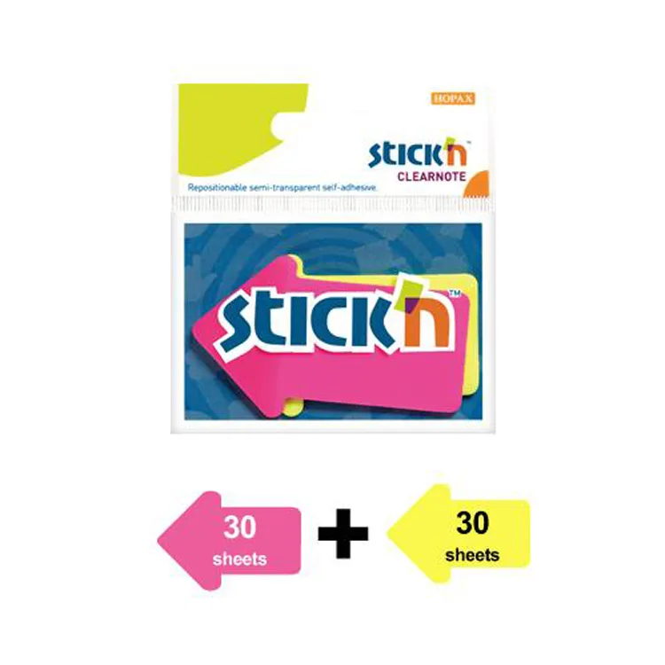 GIPTA STICKN 21141 76X50 OK ŞEKİLLİ YAPIŞKANLI NOTLUK 2 RENK NEON 60 YP.