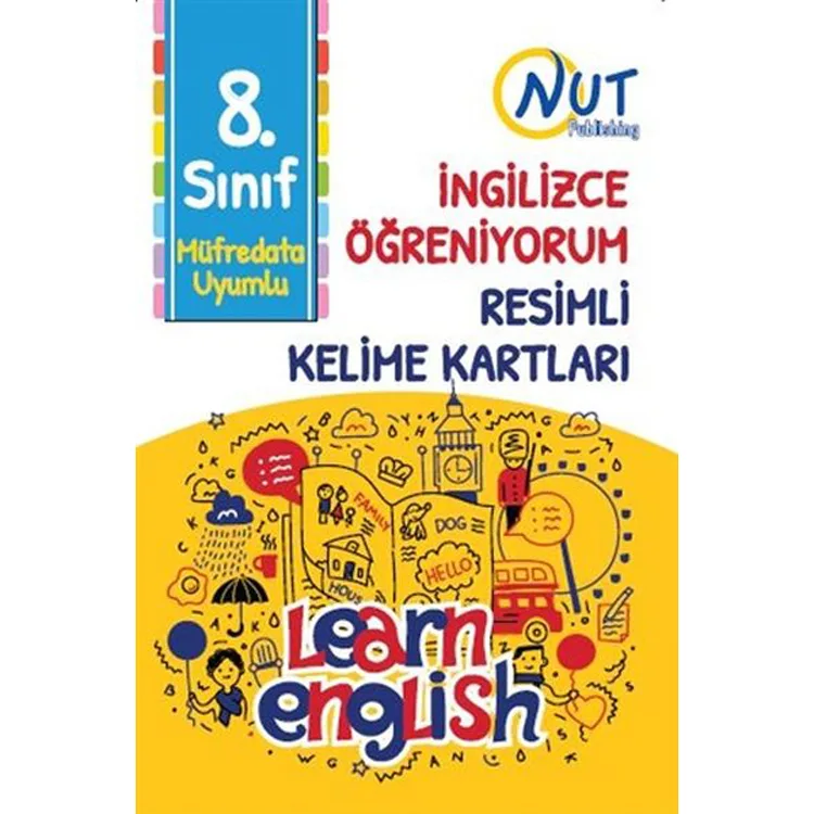 NUT PUBLISHING 8. SINIF İNGİLİZCE ÖĞRENİYORUM RESİMLİ KELİME KARTLARI