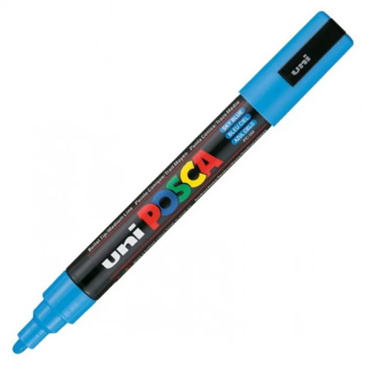 UNİ POSCA SU BAZLI POSTER MARKER 1.8-2.5 GÖK MAVİ PC-5M