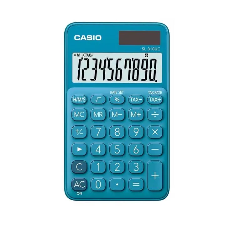 CASIO SL-310UC-BU-N-DC 10 HANE CEP TİPİ HESAP MAKİNESİ - MAVİ