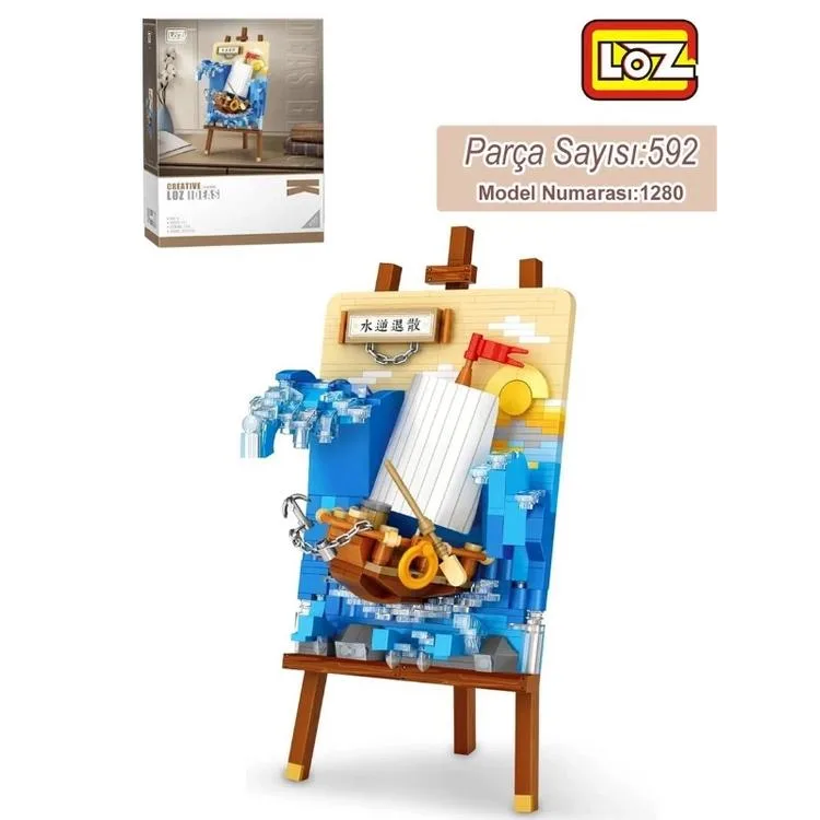 VAGONLIFE LOZ 1280 YELKENLİ GEMİ AHŞAP BOYAMA 592 PARÇA BLOCK OYUNCAK 3+