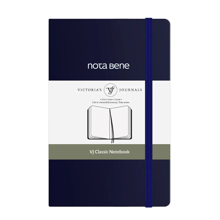 VICTORIA'S JOURNALS NOTE BENE 9236 CLASSIC NOTEBOOK SERT KAPAK 9x14cm 70gr.400 SYF. ÇİZGİLİ DEFTER LACİVERT