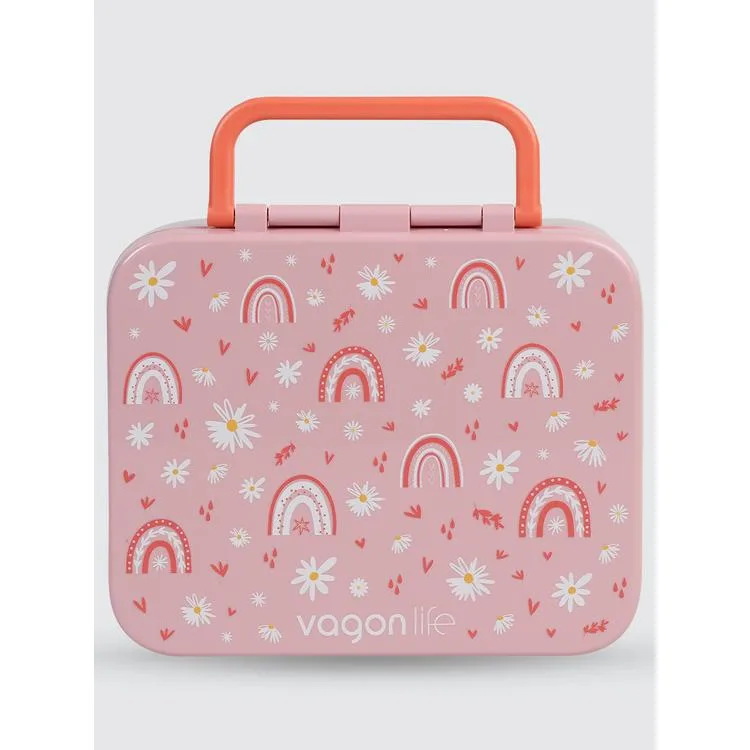 UZSPACE VGN-092 3 BÖLMELİ TUTMA SAPLI YEMEK KABI - LUNCH BOX 1000 ML PEMBE