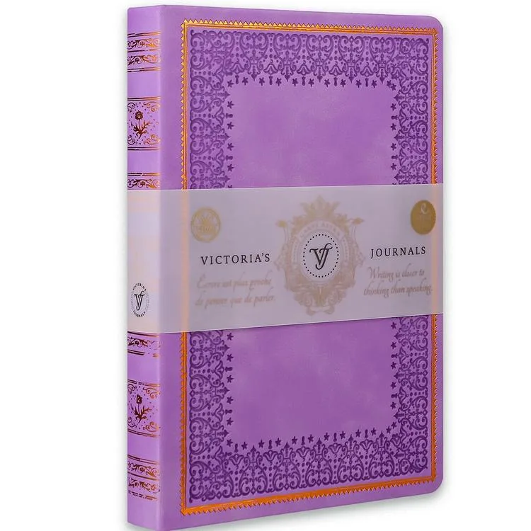 VICTORIA'S JOURNALS 125-2232 VINTAGE OLD BOOK 14x20cm 80gr.160YP. ÇİZGİLİ DEFTER LİLA