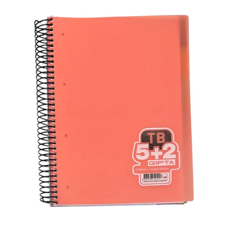 GIPTA TB A4 SPİRALLİ SEPERATÖRLÜ 5+2 PP KAPAK 280 YP DEFTER 2203