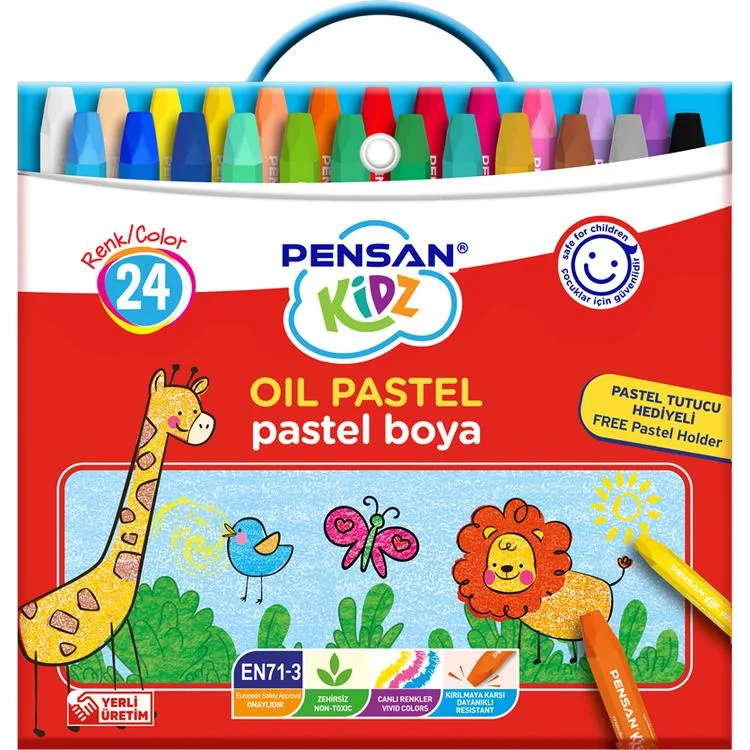 PENSAN KİDZ ÇANTALI KUTULU PASTEL BOYA 24 RENK -98121