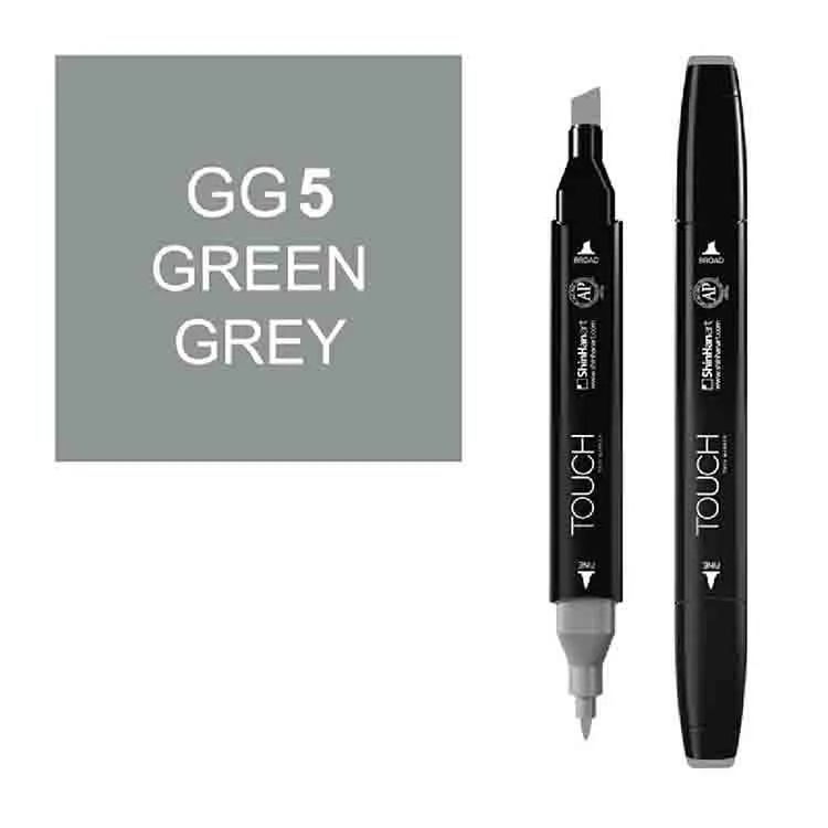 TOUCH TWIN GG5 ÇİFT UÇLU MARKER GREEN GREY