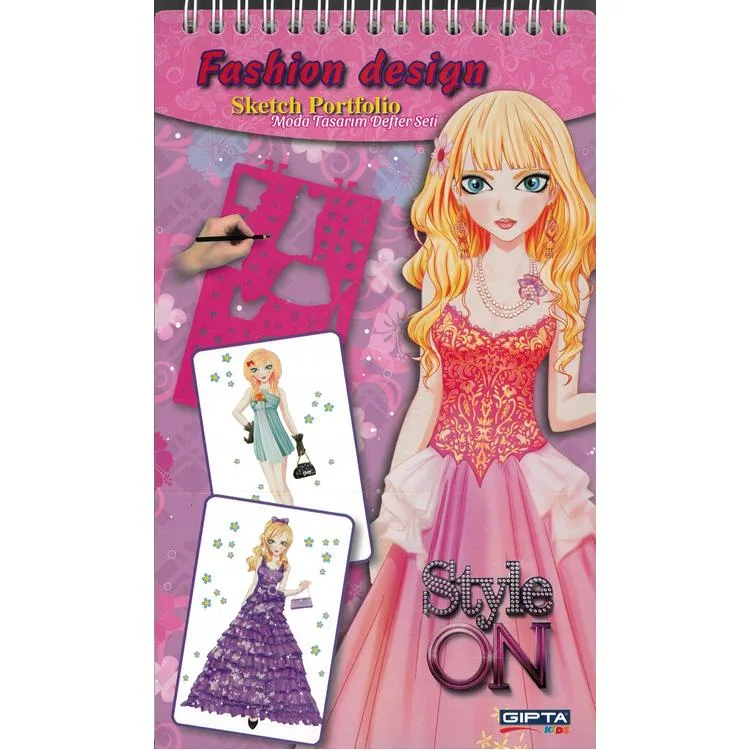 GIPTA STYLE ON K9007 STICKERLI MODA TASARIM DEFTERİ 14X24 SKETCH BOOK