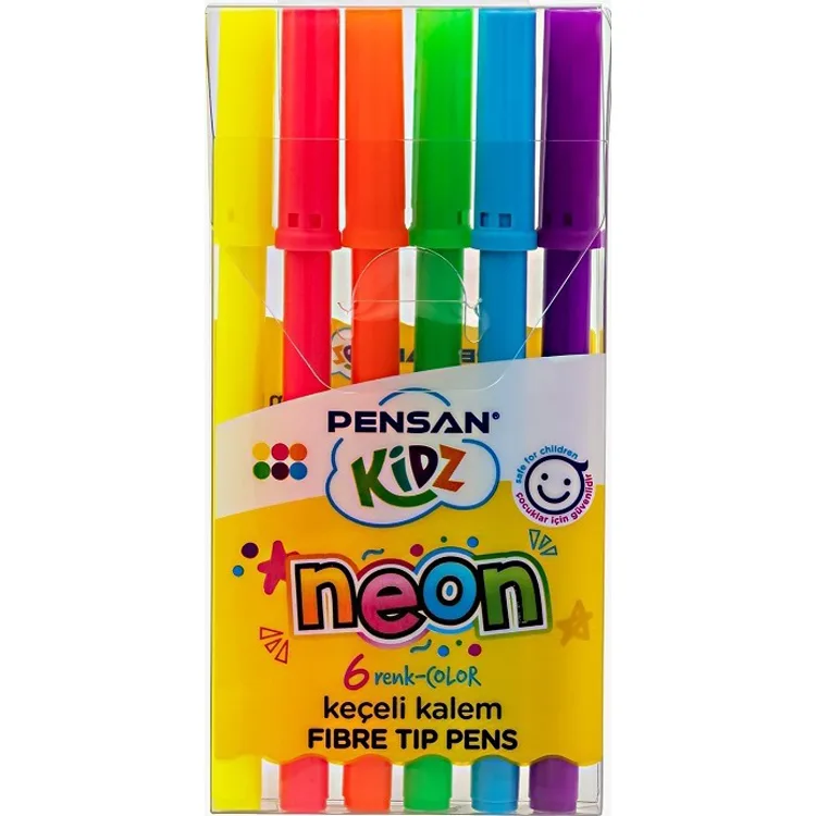 PENSAN KİDZ KEÇELİ KALEM NEON RENKLER 6'LI - PE99093PS24