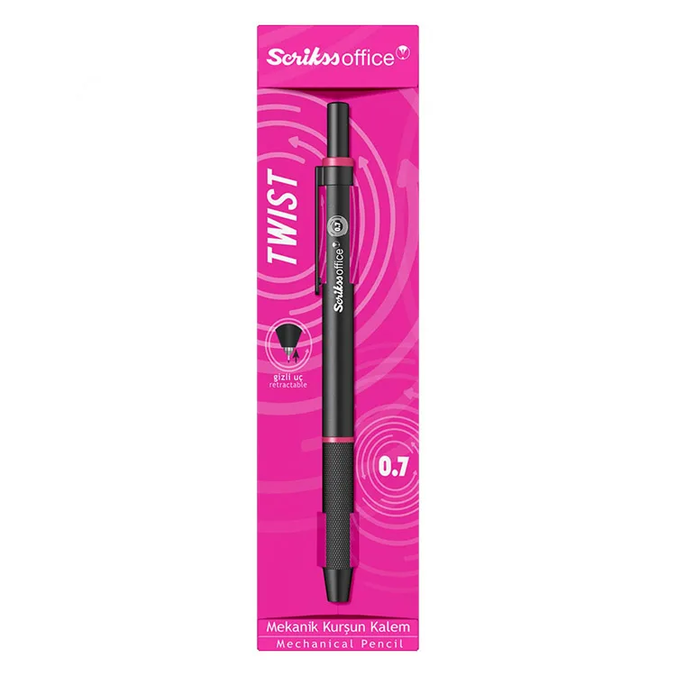SCRIKSS TWIST VERSATİL KALEM 0.7 ŞEFFAF AMBALAJ PEMBE