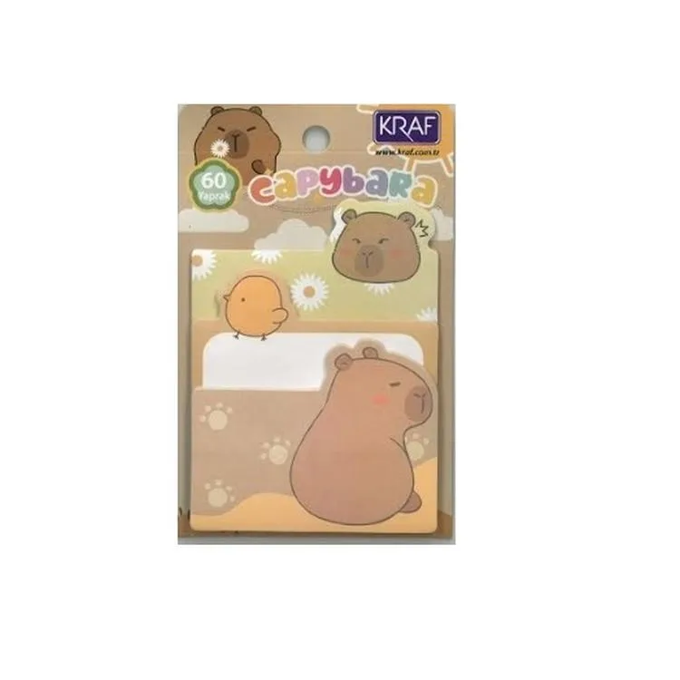 KRAF 2216-CB CAPYBARA 3 X 20YP YAPIŞKANLI NOT KAĞIDI SET - TEKLİ