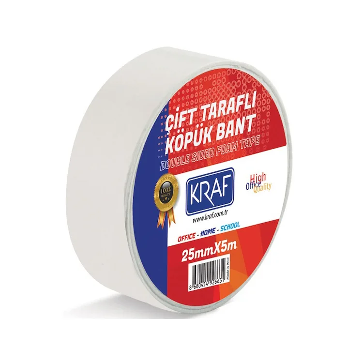 KRAF ÇİFT TARAFLI KÖPÜK BANT 25MMX5M 5025G
