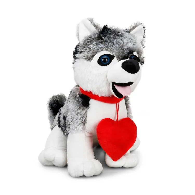 SUNMAN SJ18911-45 OTURAN KALPLİ HUSKY KÖPEK PELUŞ 43 CM