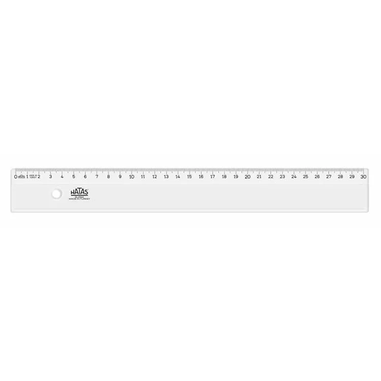 HATAS 0115 EKONOMİK PLASTİK ÖĞRENCİ CETVELİ ŞEFFAF 30CM