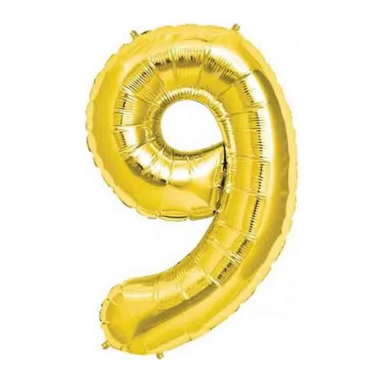 NEDİ FOLYO BALON 40 inç RAKAM ALTIN 9 NEDİ-66029