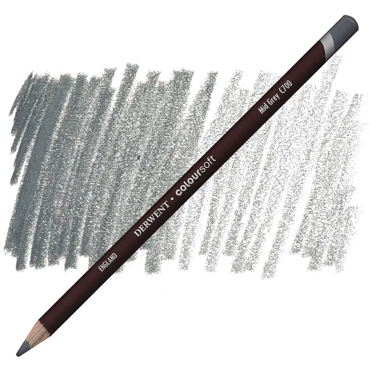 DERWENT COLOURSOFT - YUMUŞAK KURUBOYA KALEMİ- MID GREY C700