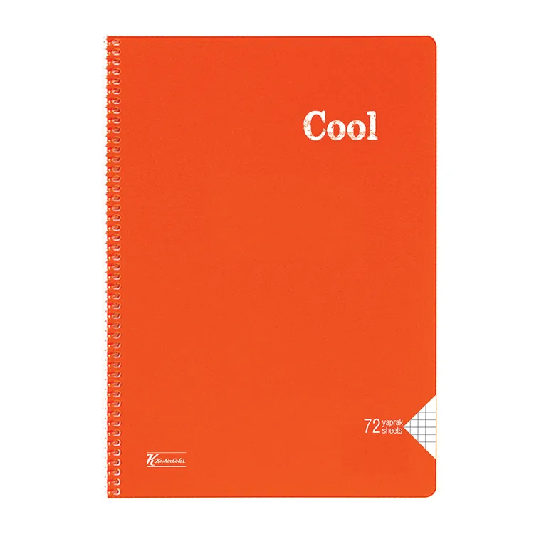 KESKİN COOL PP KAPAK SPİRALLİ DEFTER A4 72 YP. KARELİ