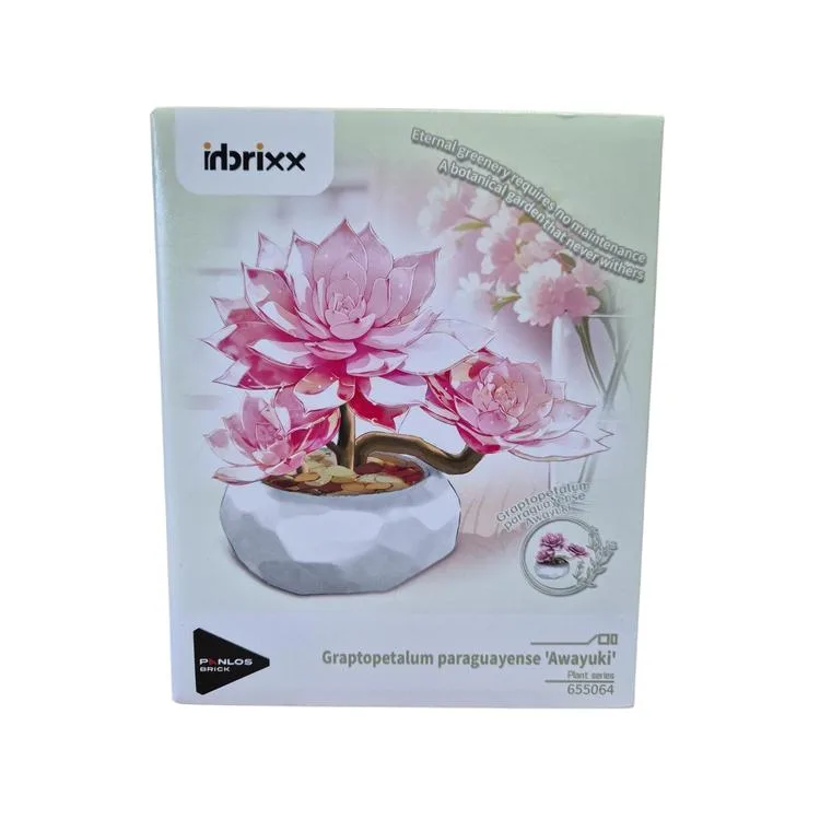 VAGONLIFE PANLOS P655064 PEMBE NİLÜFER SUKULENT MODEL 82 PARÇA BLOCK OYUNCAK 6+