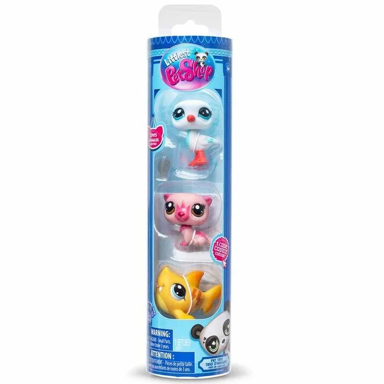HASBRO 515 00556 LITTLES PET SHOP PET TRIO 3'LÜ SET SU SAMURU, MARTI VE KÖPEKBALIĞI 4+