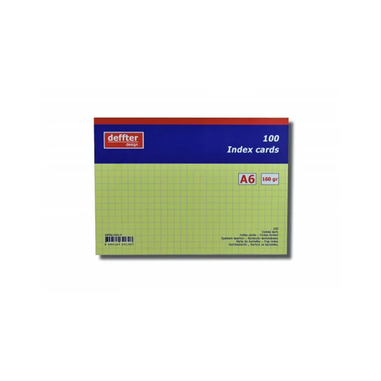 DEFFTER INDEX KARTI A6 SARI KARELİ