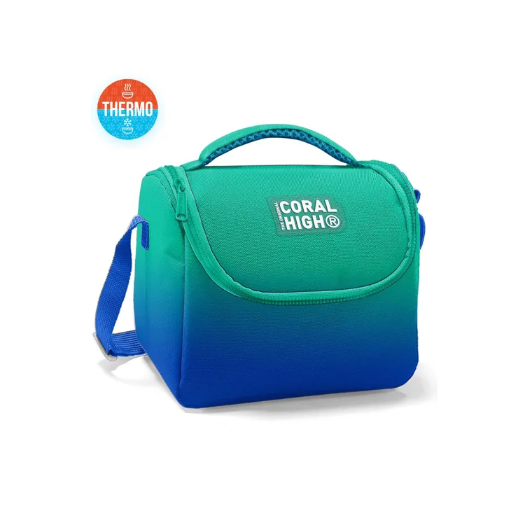 CORAL HIGH 11875 KIDS YEŞİL SAKS MAVİSİ RENK GEÇİŞLİ THERMO BESLENME ÇANTASI