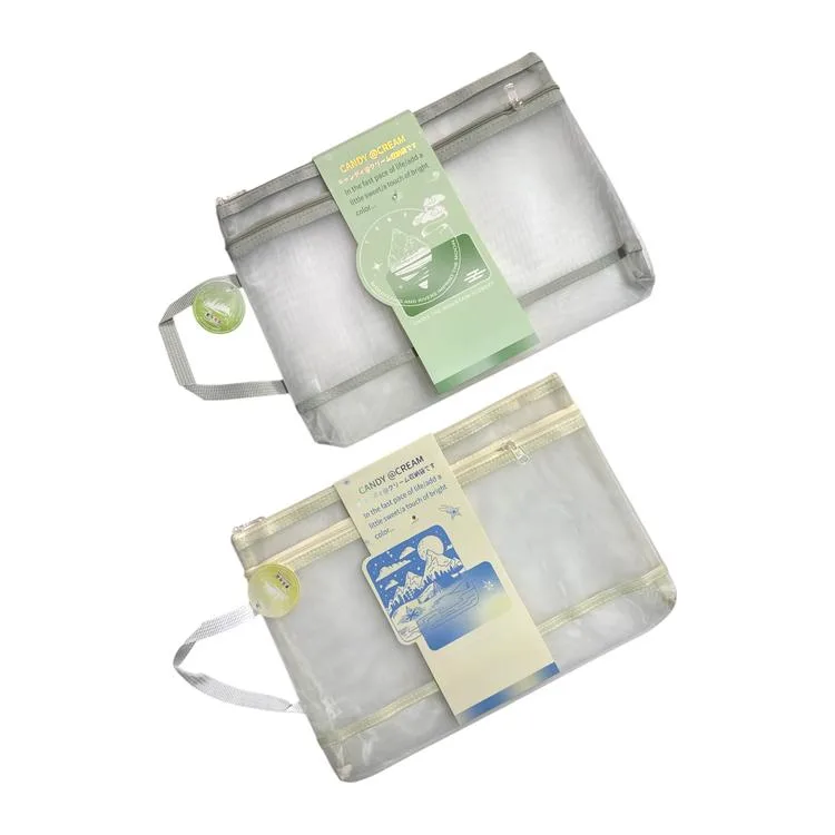 ODAK MW74201 ÇİFT FERMUARLI PASTEL RENK SAPLI FİLELİ A4 ÇANTA ( MESH DOSYA) - TEKLİ