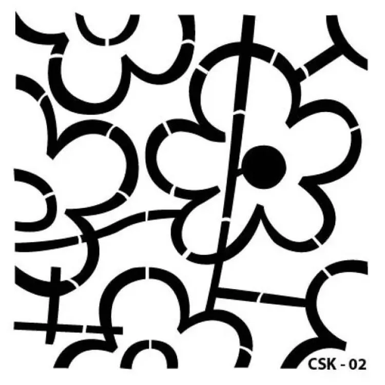 CADENCE CSK-02 STENCİL ŞABLON 25x25 - ÇİÇEK