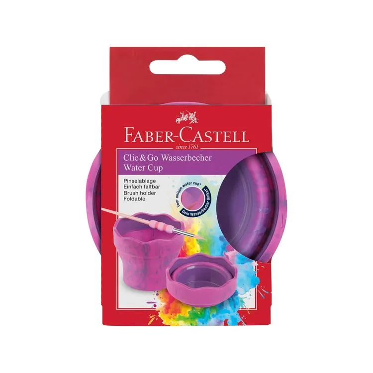 FABER KATLANIR SULU BOYA SULUĞU (SU KABI) CLİCK&GO PEMBE MARBLE -181527 TEKLİ