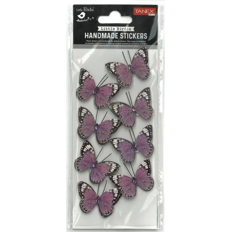 TANEX HANDMADE TNX-28047 DEKORATİF ETİKETLER - TAŞLI KELEBEK-7 SERİSİ STICKER - TEKLİ