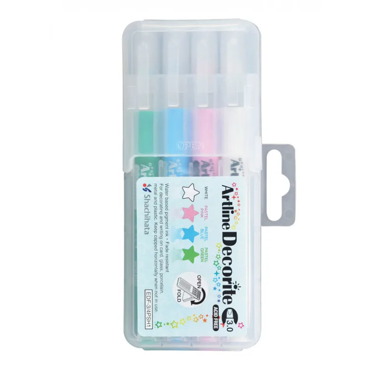 ARTLINE EDFM-3/4PSH1 DECORITE 3.0mm KESİK UÇ MARKER PASTEL RENLER 4'LÜ