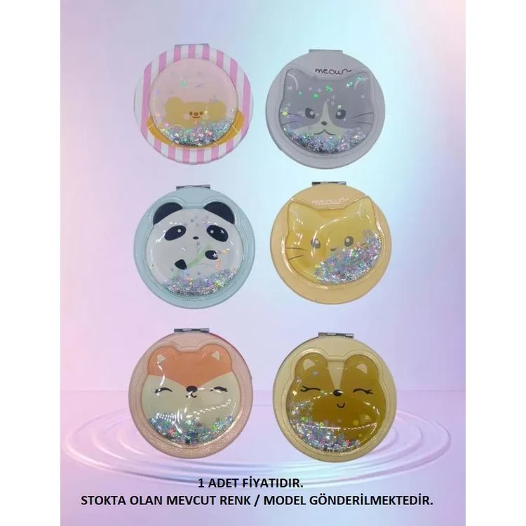 GIPTA K9901 CUTE PUFİ KABARTMALI KAPAK YUVARLAK AYNA - TEKLİ